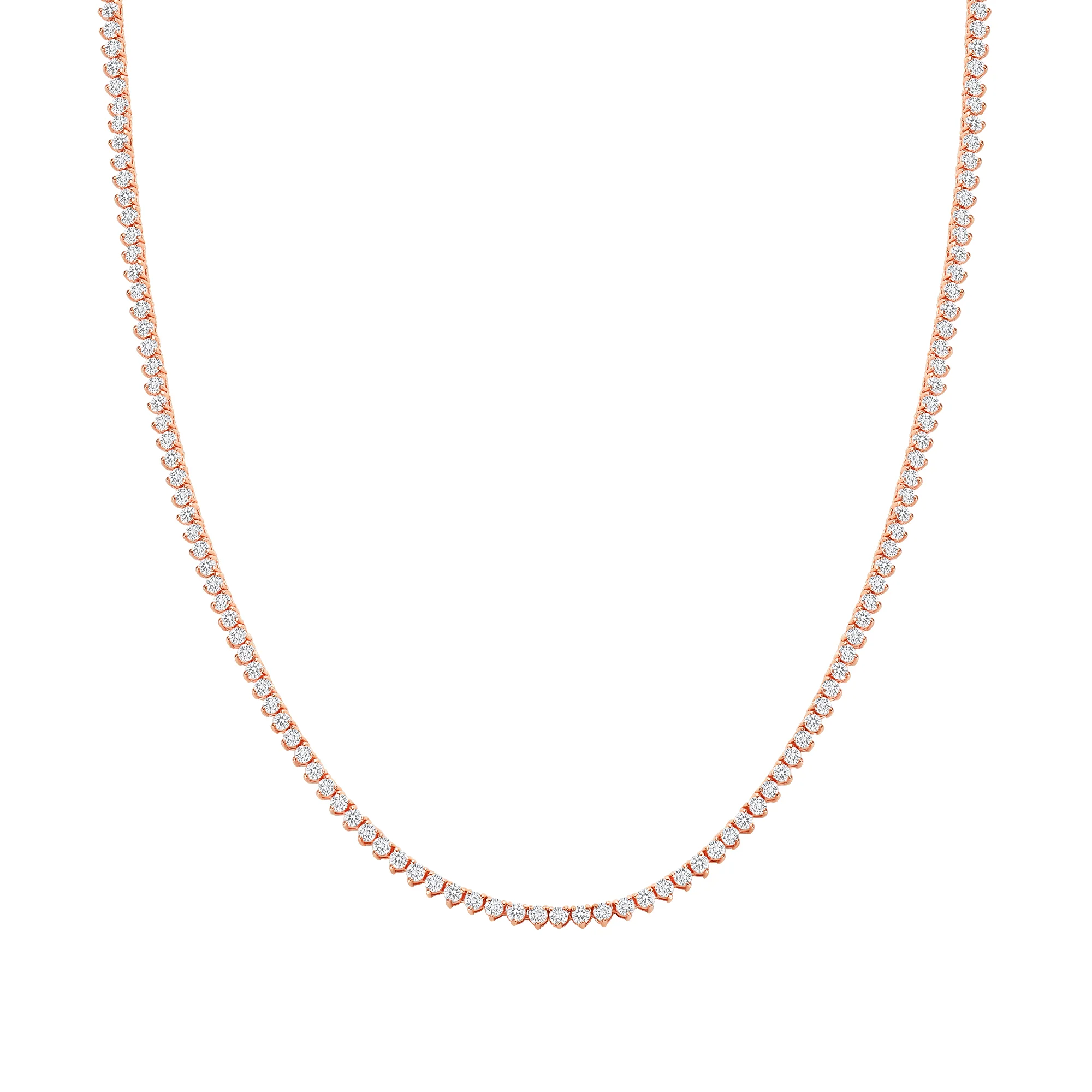 Diamond Tennis Necklace - Three Prong - Image 3